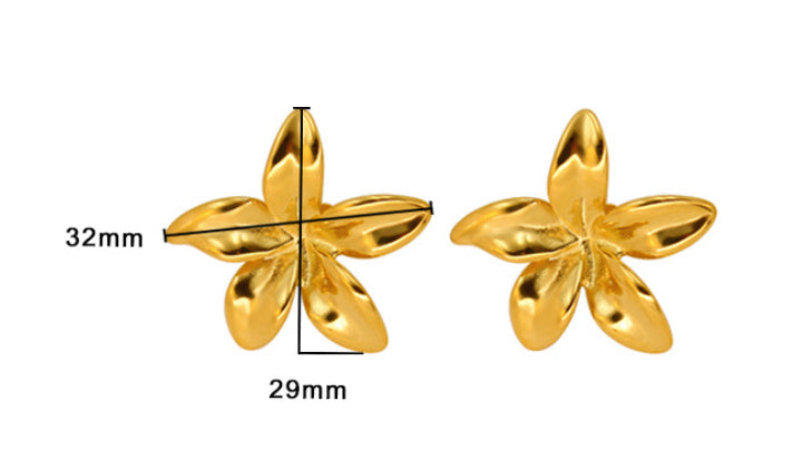 Women's All-match Fashionable Golden Flower Earrings
