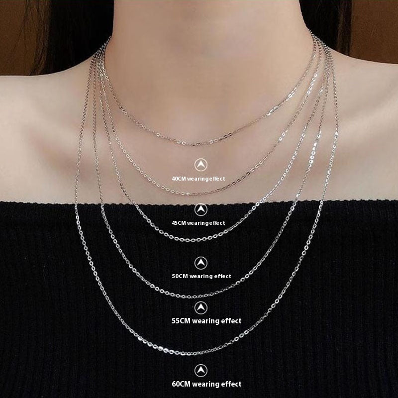 Sterling Electroplated Platinum 18K Gold European Silver Necklace