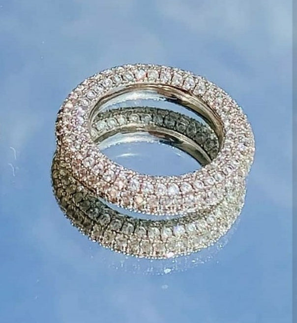 Full Rhinestone Zircon Ring Micro-inlaid Trendy Female Ring