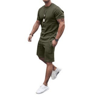 Casual Youth Thin Round Neck Short Sleeve T-shirt Casual Sports Suit