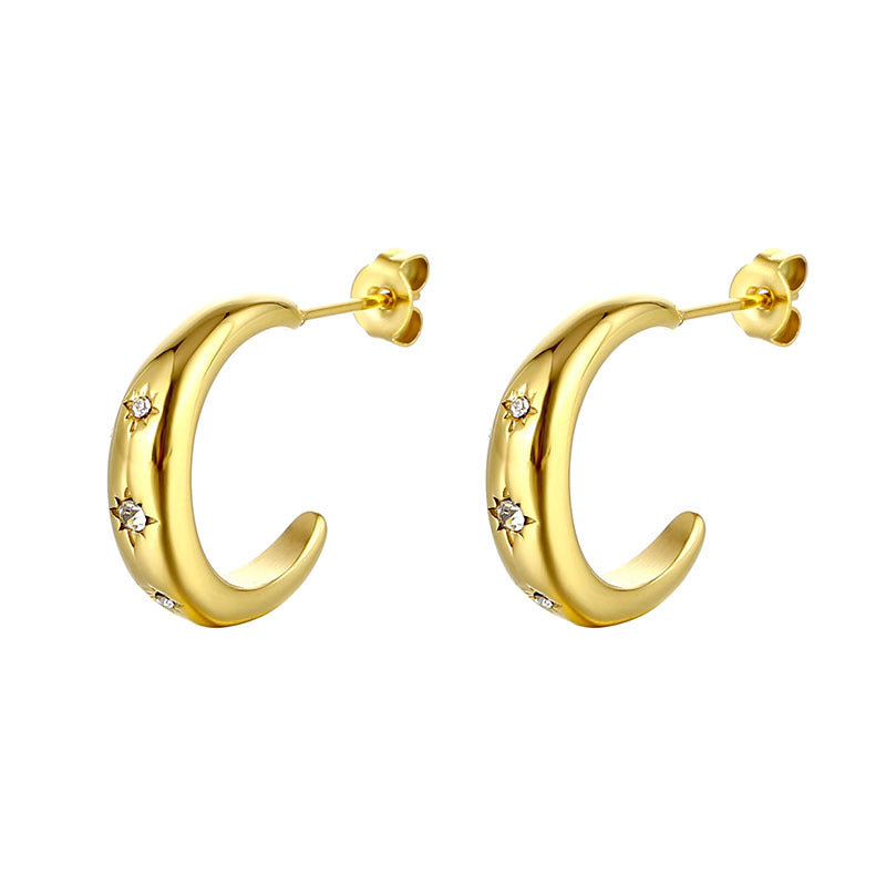 Light Luxury C- Shaped Stainless Steel Studs