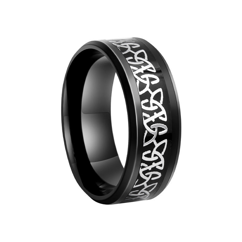 Men's Ornament 8mm Titanium Steel Finger