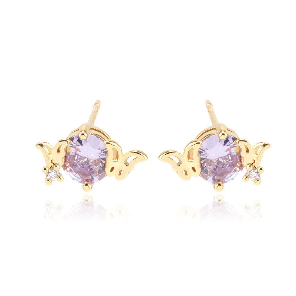 Creative XINGX Earrings Ins 18K Gold Zircon Cute Style Earrings