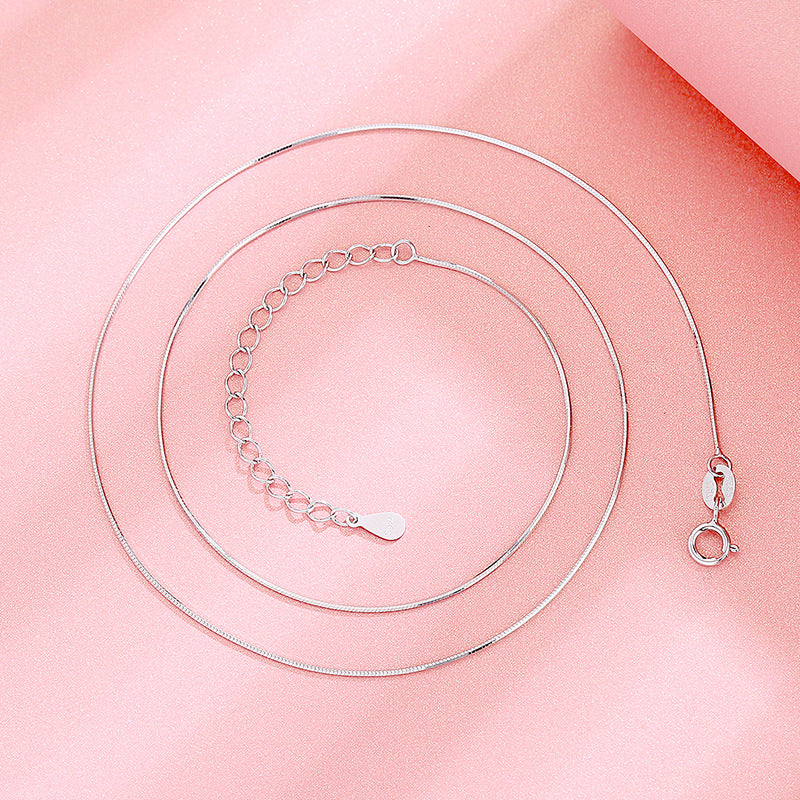 925 Silver Clavicle Chain Melon Seeds Ingot Snake Bone Starry Sky O-word Simple