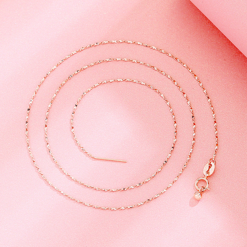 S 925 Million Energy Chain Clavicle Chain Electroplated Platinum 18K Gold Rose Gold