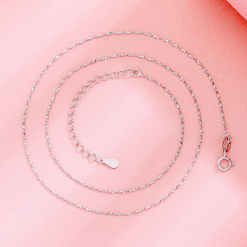 925 Silver Clavicle Chain Melon Seeds Ingot Snake Bone Starry Sky O-word Simple