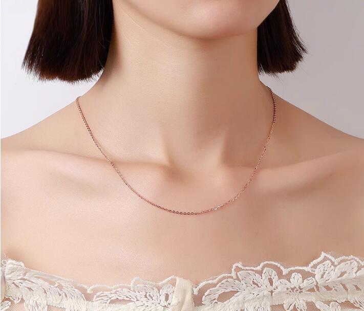 Sterling Electroplated Platinum 18K Gold European Silver Necklace