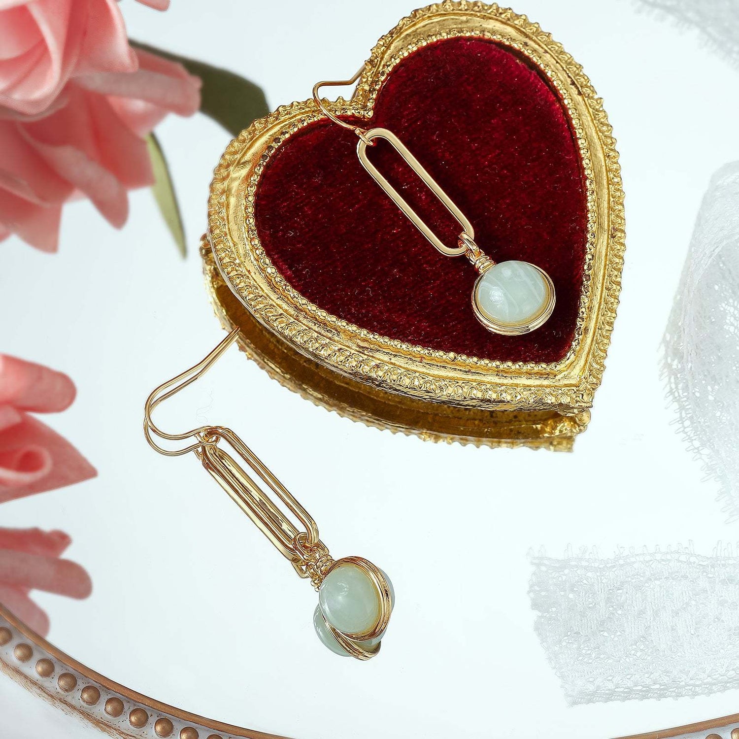 Fashion Devil's Eye Pendant Earrings Female Natural Stone