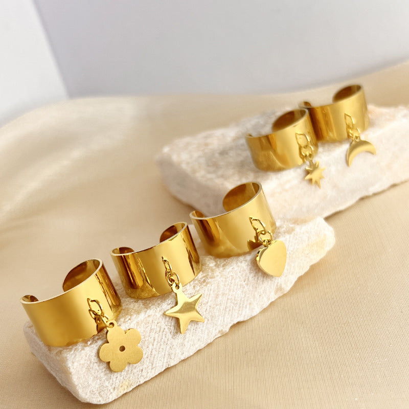 French Vintage Court Style Stainless Steel Flower Ring