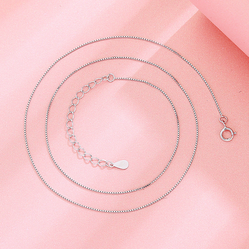 925 Silver Clavicle Chain Melon Seeds Ingot Snake Bone Starry Sky O-word Simple