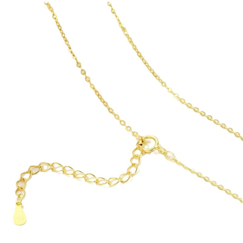 Sterling Electroplated Platinum 18K Gold European Silver Necklace