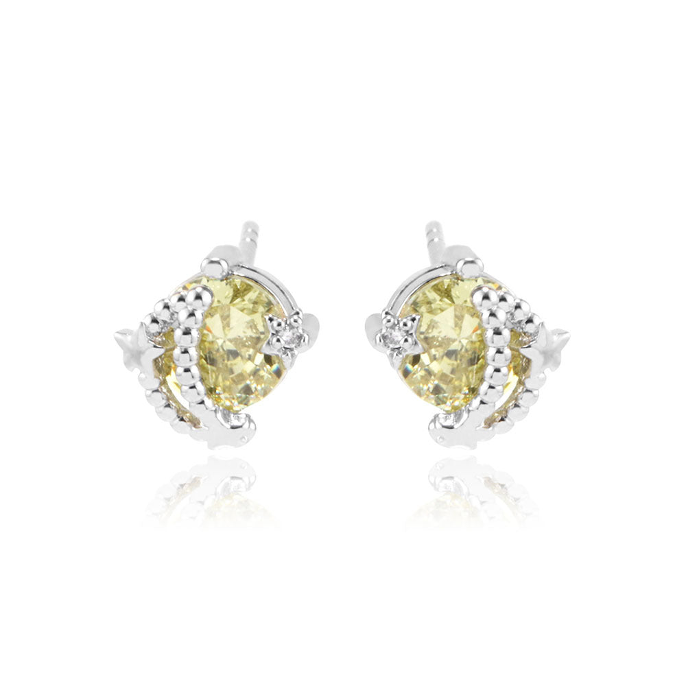 Creative XINGX Earrings Ins 18K Gold Zircon Cute Style Earrings