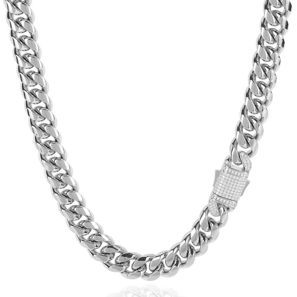 European Hip Hop Titanium Steel Necklace Ornament Stainless Steel Cuban Link Chain