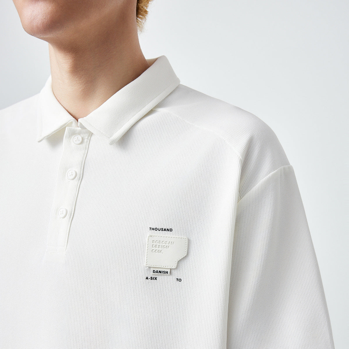 Waffle Texture Short-sleeved Polo Shirt 240g Men's Loose T-shirt