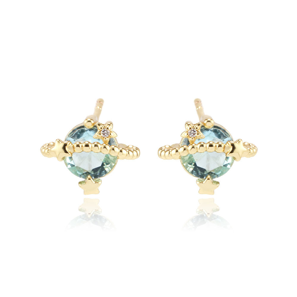 Creative XINGX Earrings Ins 18K Gold Zircon Cute Style Earrings