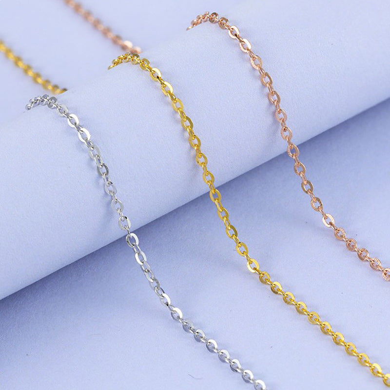 S925 Cross Chain Clavicle Electroplated Platinum 18K Gold