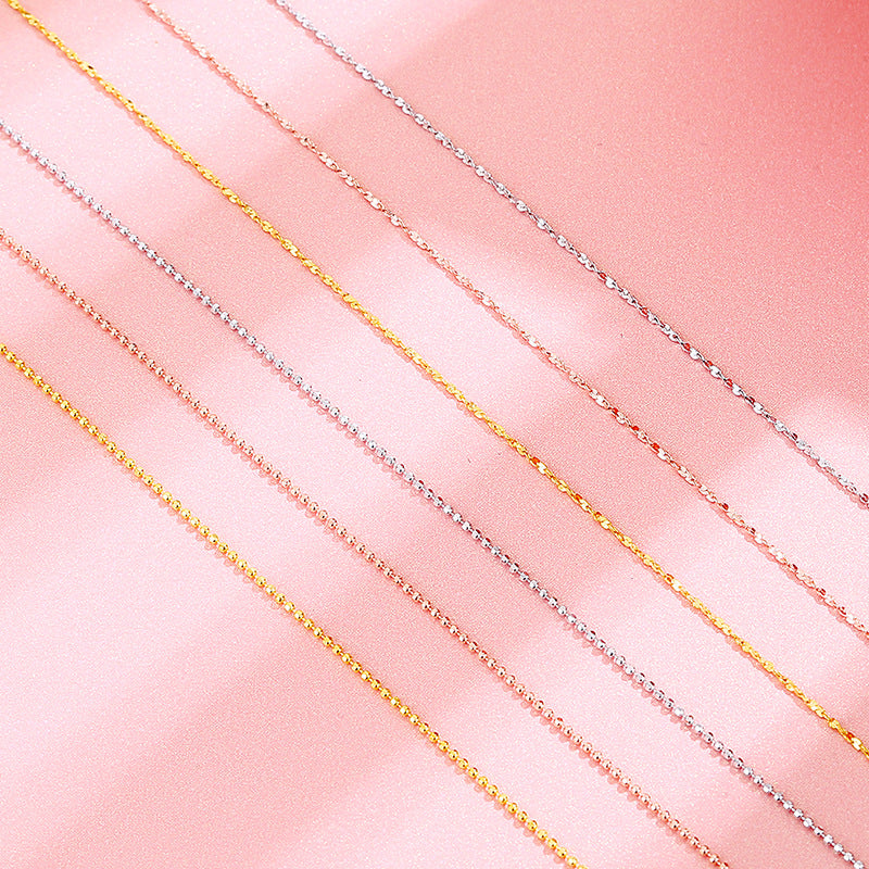 S 925 Million Energy Chain Clavicle Chain Electroplated Platinum 18K Gold Rose Gold