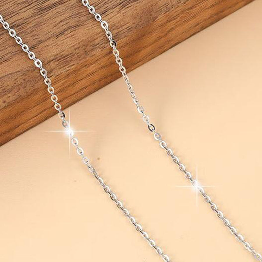 Sterling Electroplated Platinum 18K Gold European Silver Necklace