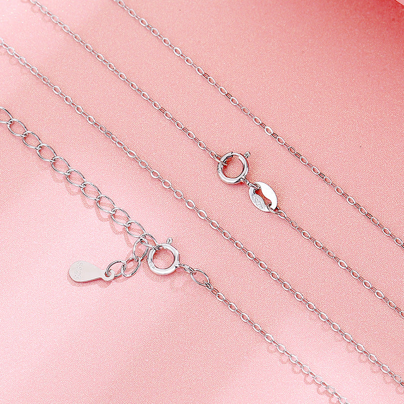 925 Silver Clavicle Chain Melon Seeds Ingot Snake Bone Starry Sky O-word Simple