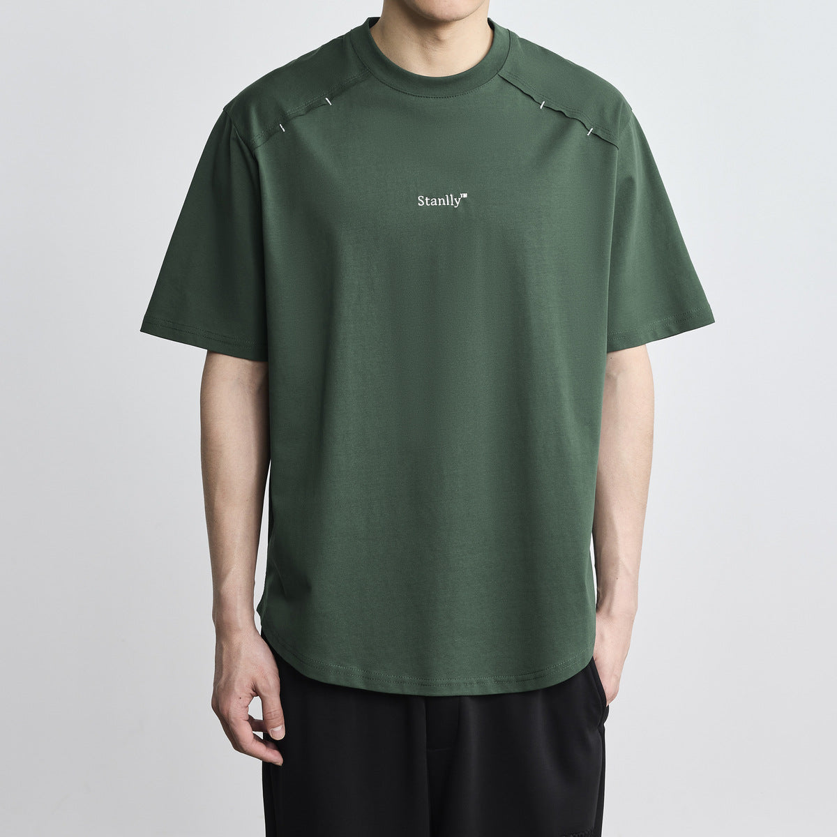 Simple Letter Embroidered Crew Neck T-shirt Fashion Loose
