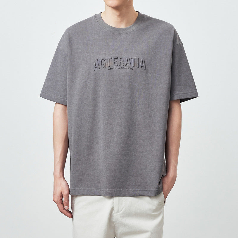 Three-dimensional Letter Print Short-sleeve T-shirt
