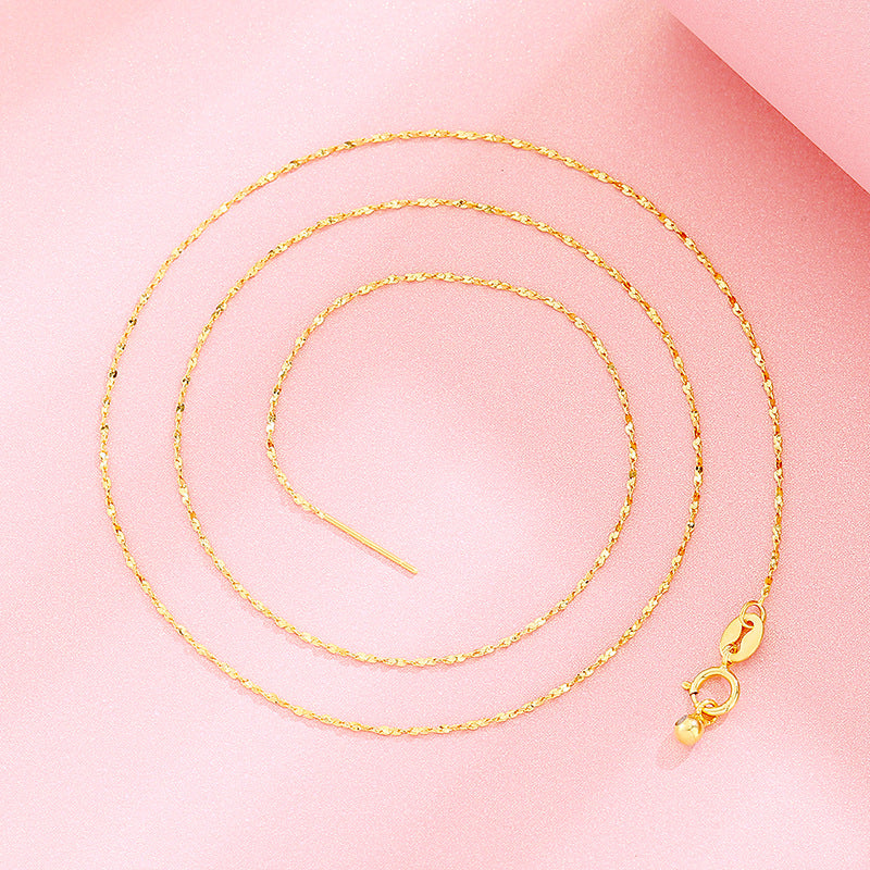 S 925 Million Energy Chain Clavicle Chain Electroplated Platinum 18K Gold Rose Gold