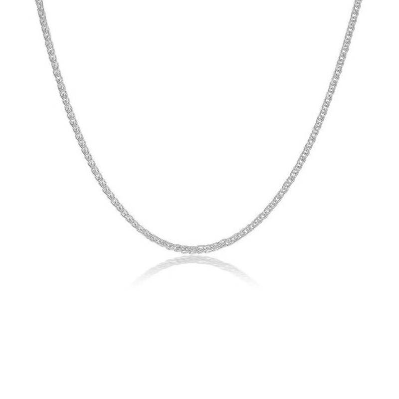 S925 Sterling Silver Necklace Electroplated White Gold Color Snake Bones Chain