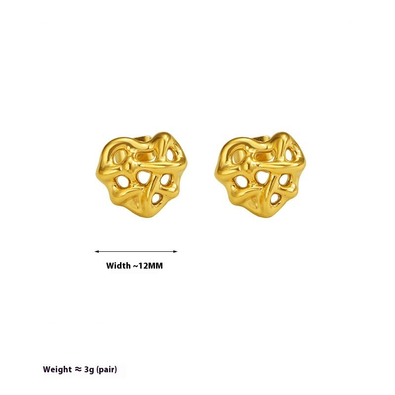 Winding Heart Stainless Steel Studs Female Niche
