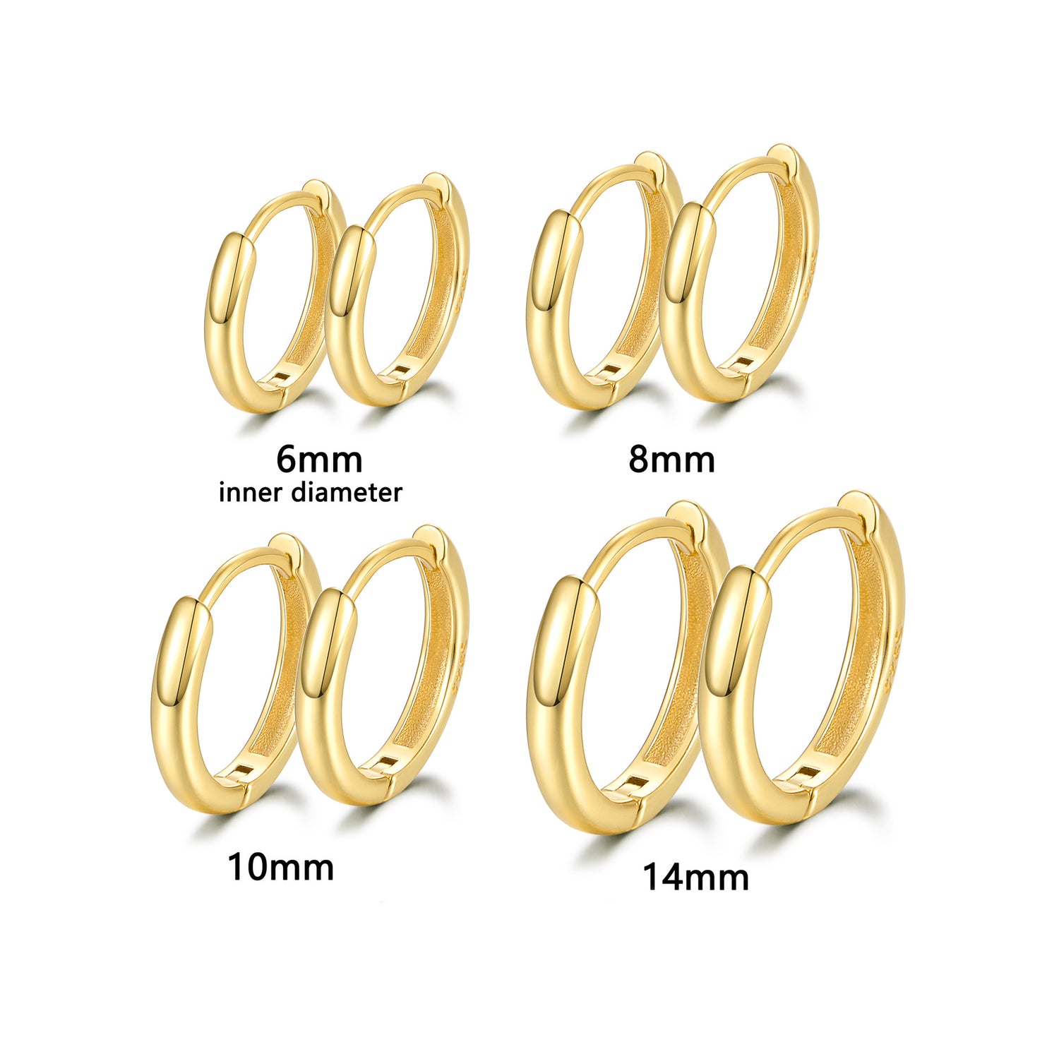 Simple Bracelet 925 Earrings Sterling Silver Big Circle Ear Clip