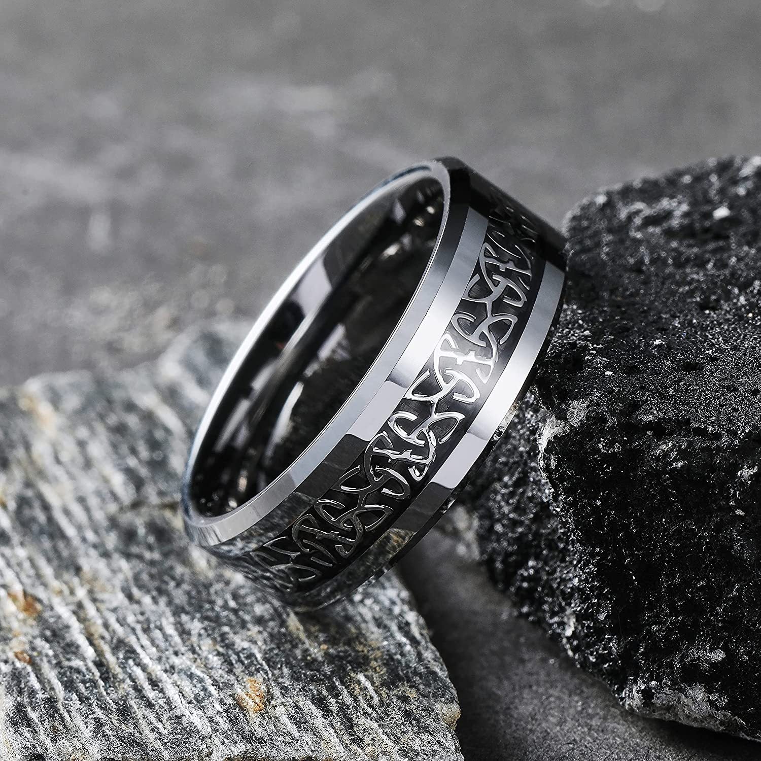 Men's Ornament 8mm Titanium Steel Finger
