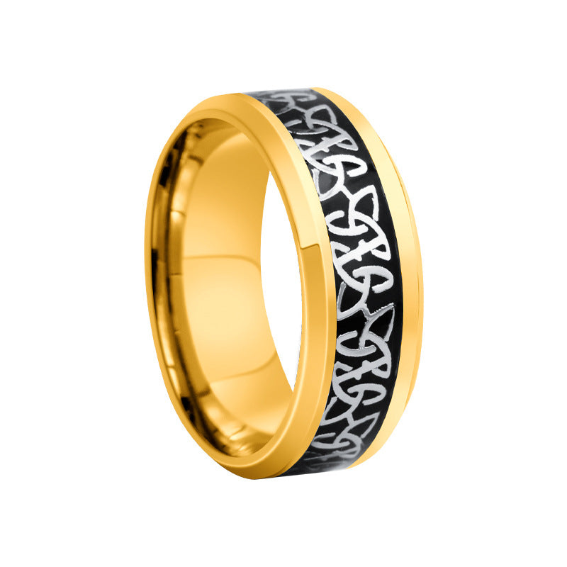 Men's Ornament 8mm Titanium Steel Finger