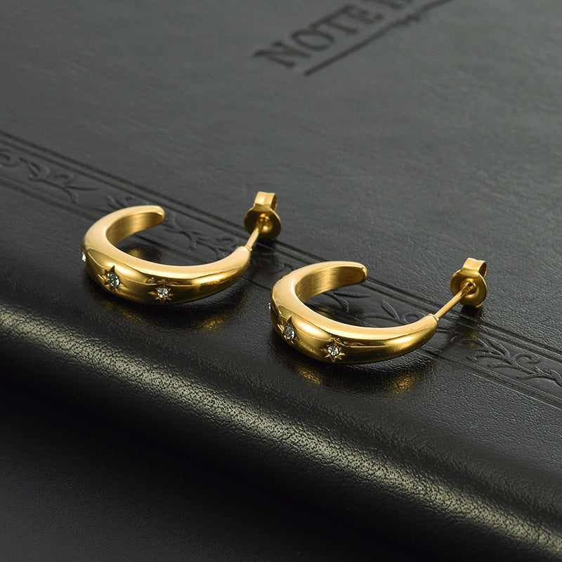 Light Luxury C- Shaped Stainless Steel Studs