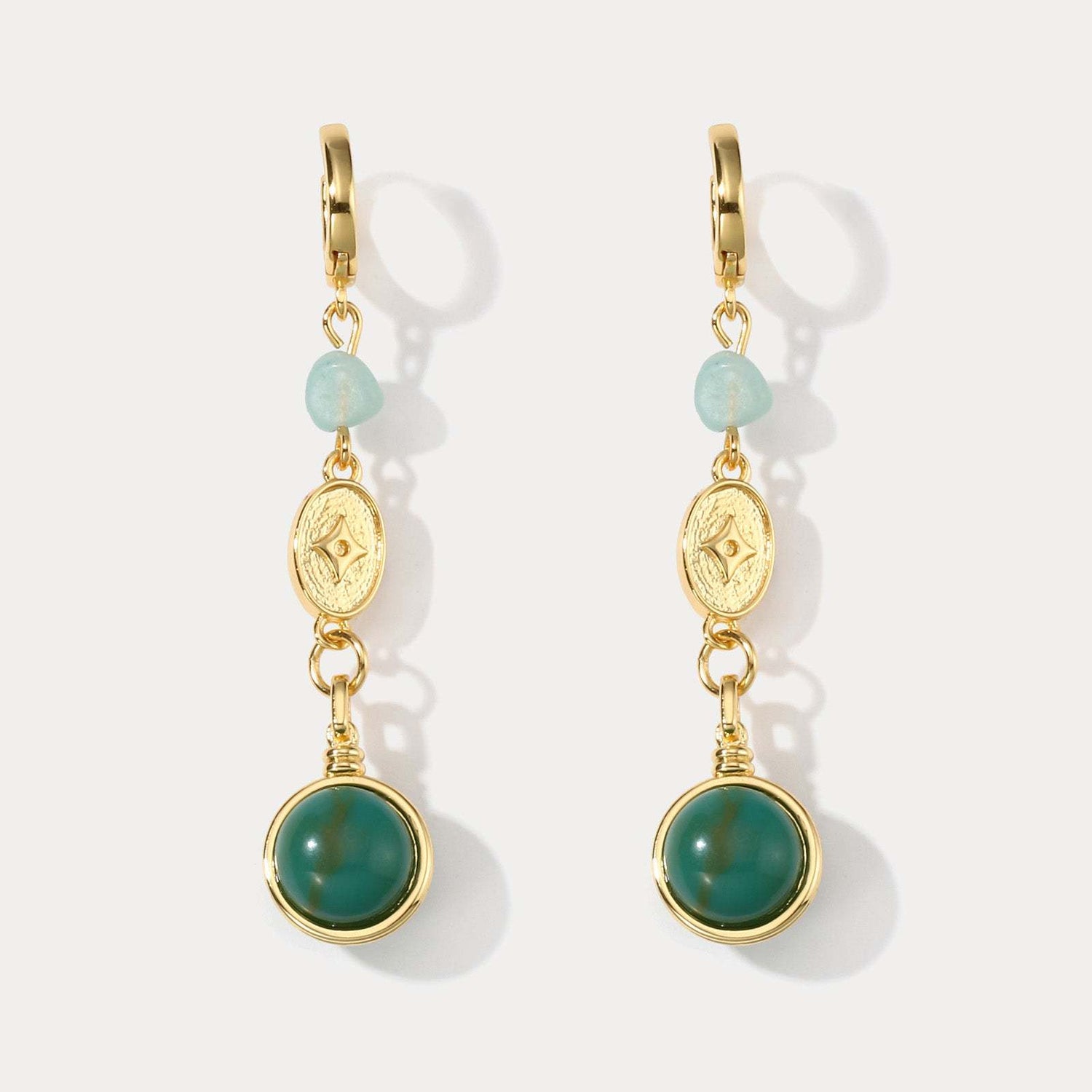 Fashion Devil's Eye Pendant Earrings Female Natural Stone