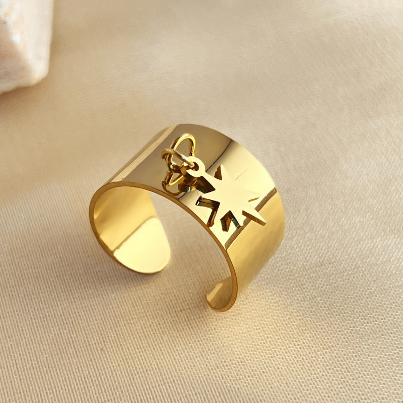 French Vintage Court Style Stainless Steel Flower Ring