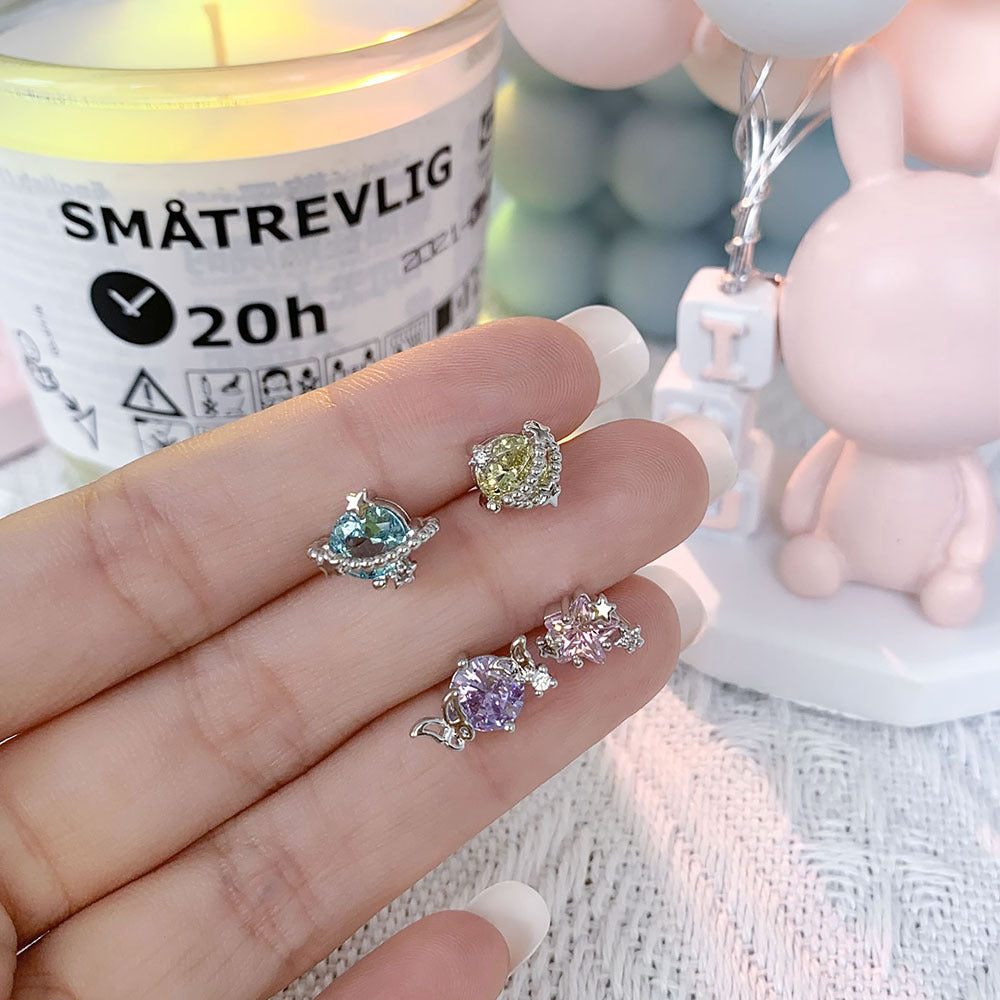 Creative XINGX Earrings Ins 18K Gold Zircon Cute Style Earrings