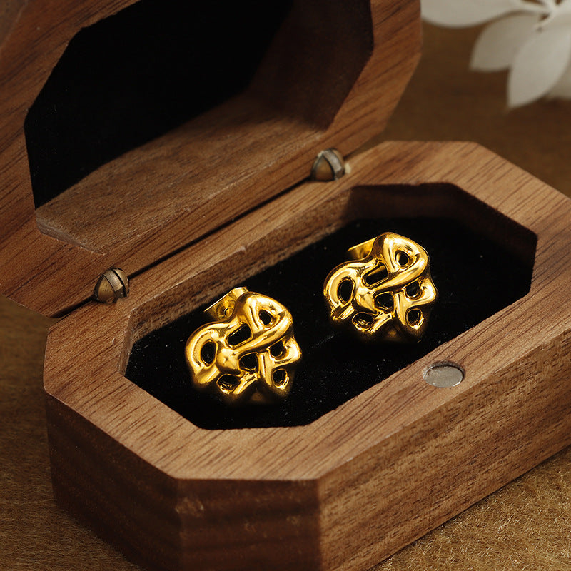Winding Heart Stainless Steel Studs Female Niche