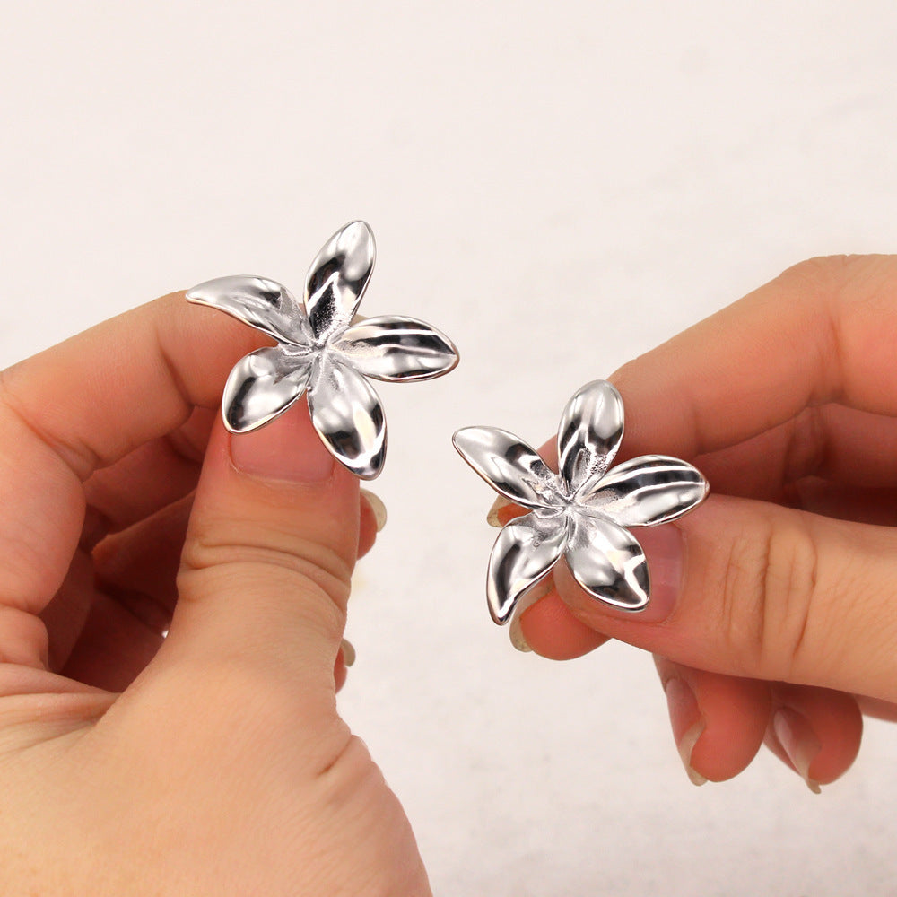 Women's All-match Fashionable Golden Flower Earrings