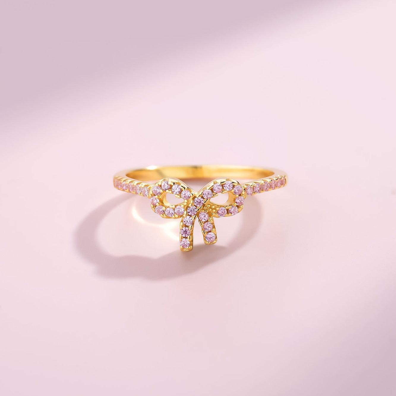 S925 Sterling Silver Bow Zircon Ring